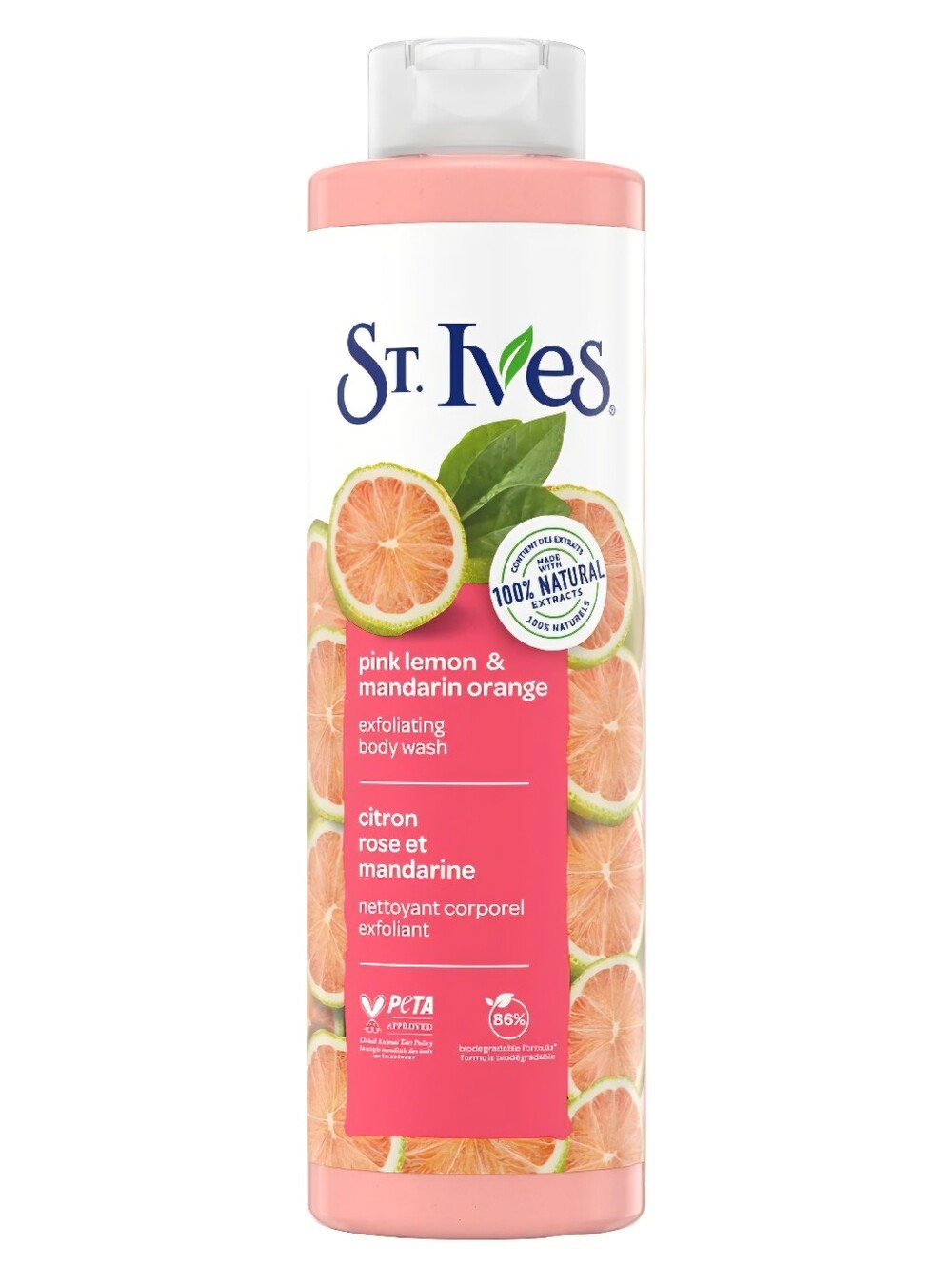 St Ives Exfoliating Pink Lemon & Mandarin Orange Body Wash Large 22 Ounce Bottle
